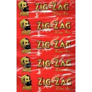  Pack   5 Packets Zig Zag King Size Red Cigarette Rolling Papers 