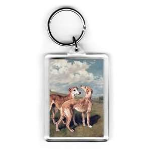  Greyhounds (oil on canvas) by John Emms   Acrylic Keyring 