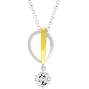  Tutone Raindrop CZ Pendant   P20126T S01 Jewelry