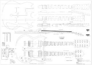 Full Scale Plans for the Gibson Eds1275 Double Neck Electric Guitar