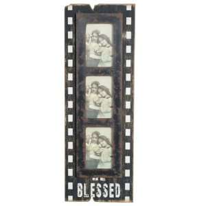 Wilco Imports Distressed To Look Old Movie Film Motif Black Wooden 