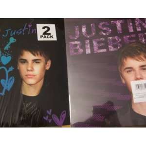  Justin Bieber 2 Folder Set by Mead (Justin on Purple; I Love Justin 