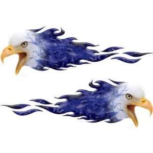  Inferno Bald Eagle Flames Blue   12 h x 36 w 