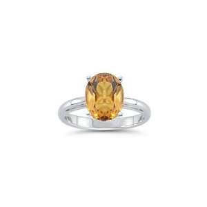    0.60 Cts Citrine Solitaire Ring in 14K White Gold 5.0 Jewelry