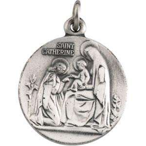  St Catherine Medal in 14k Yellow Gold Jewelry