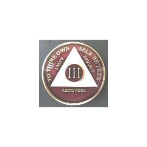  11 YEAR   THE Burundy & Silver AA Recovery Medallion / AA 