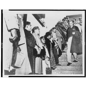  African Americans,stairs during voter registration 