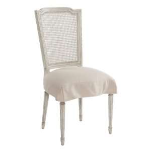   Antique White Shabby Chic Slip Cover Dining Chair