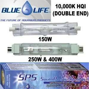  Blue Life USA 10,000K HQI Bulb   Double Ended 400 Watt 