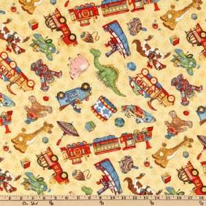   Wind It Up Toys Light Yellow Fabric By The Yard Arts, Crafts & Sewing