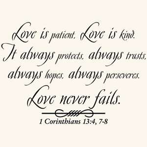  Love Is Patient God Quote Vinyl Wall Art Decal Sticker 
