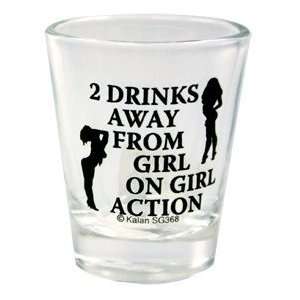  2 Drinks Away From Girl On Girl Action Shot Glass Kitchen 