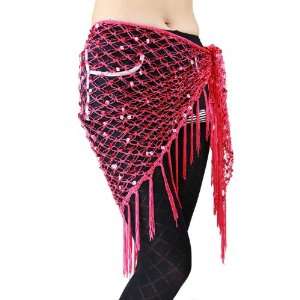  Belly Dance Mesh Hip Scarf & Shawl With Little Paillettes 