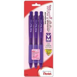  Pentel Pink BCA WOW Retractable Ballpoint Pen, 1.0mm 