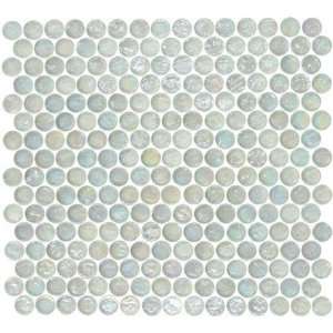  12 x 12 In. Dewdrop Round Glass Blue Mosaic Tile Kitchen 