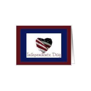  Independence Day, heart shaped flag Card Health 