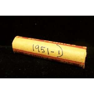    Roll of 1951 D Lincoln Wheat Pennies Cents 