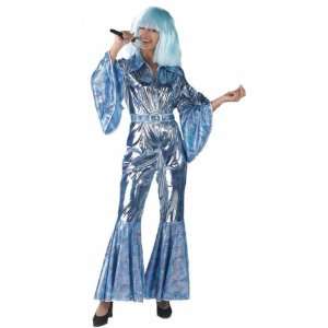   70s Abba Flared Blue Jumpsuit Fancy Dress Size US 8 10 Toys & Games