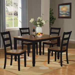   Furniture Brentwood 5 Piece Leg Dining Set in Honey and Black   11122