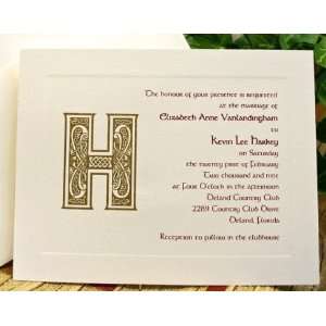  Book of Kells Celtic Monogram Horizontal Invitation 