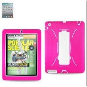  SILICON CASE + PROTECTOR COVER FOR APPLE IPAD2 PINK/WHITE 