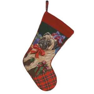  123 Creations C346.11x17 inch Pug Christmas Stocking in 