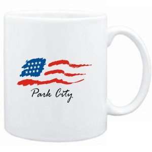  Mug White  Park City   US Flag  Usa Cities Sports 