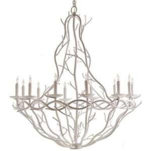  Arteriors Durango 12L Iron Chandelier   White Finish