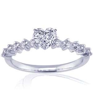  1.10 Ct Heart Shaped Diamond Engagement Ring 14K GOLD G 