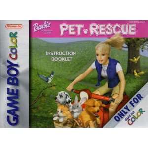 Barbie   Pet Rescue GBC Instruction Booklet (Game Boy Color Manual 