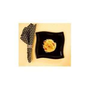  EMI Yoshi 10in Black Square Wave Dinner Plate Kitchen 