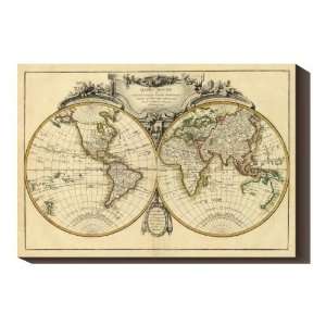  Wrapped Canvas Mappe monde 1782 Map 