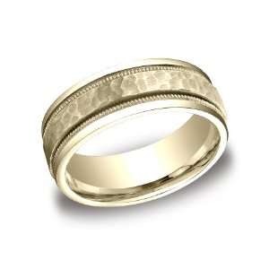  8.0 Millimeters Wedding Band Ring 18 Karat Yellow Gold 