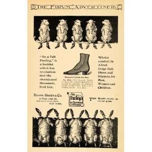  1895 Ad Daniel Green Woolen Cushion Sole Shoe New York 