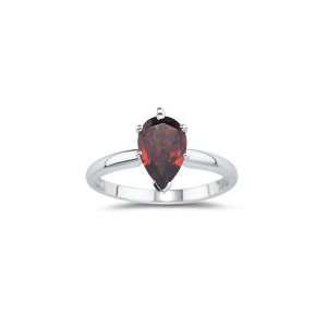    0.80 Cts Garnet Solitaire Ring in 18K White Gold 4.0 Jewelry