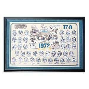 1972 Miami Dolphins Autographed / Signed Framed 31x43 Litho (Mounted 