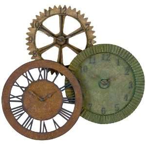  Uttermost 3 in 1 Hand Forged Metal 35 Wide Wall Clock 