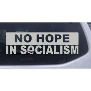 Silver 48in X 14.4in    No Hope in Socialism Political Car Window Wall 