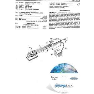   NEW Patent CD for CALORIMETER FOR HIGH POWER LASERS 