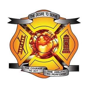  Full Color Firefighter Decal With Explosion in Center   12 
