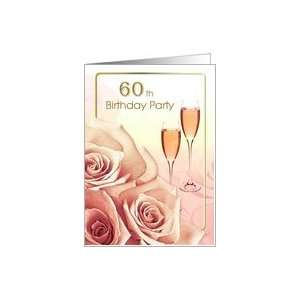  60th Birthday Party Invitation. Wine and Roses Card Toys 