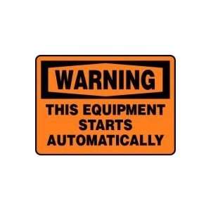  WARNING THIS EQUIPMENT STARTS AUTOMATICALLY 10 x 14 