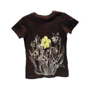  Steve & Barrys Vintage T Shirt Brown daffodils Size Large 