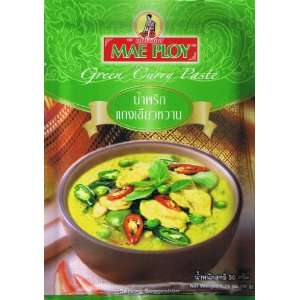  Mae Ploy Green Curry Paste, Pastes 50g. Thai Food (pack 2 
