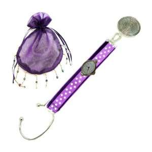  Purse Hanger and Watch for Casino Game Tables, Purple and 