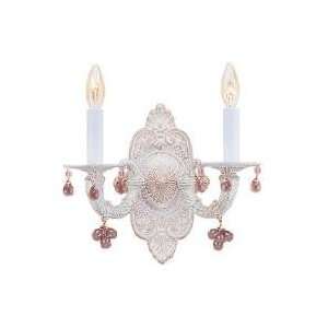   Blue Murano Crystal Drops Abbie 2 Light Wall Sconce