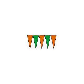  30ft Orange & Green Poly Pennant Streamer 