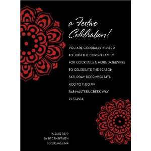  Medallion Black & Red Party Invitations 