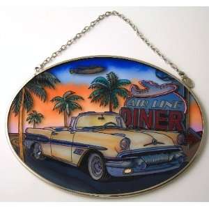  Amia Hand Painted Glass 1957 Pontiac Bonneville Come Fly 