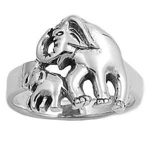  Sterling Silver Elephant Ring, Size 5 Jewelry